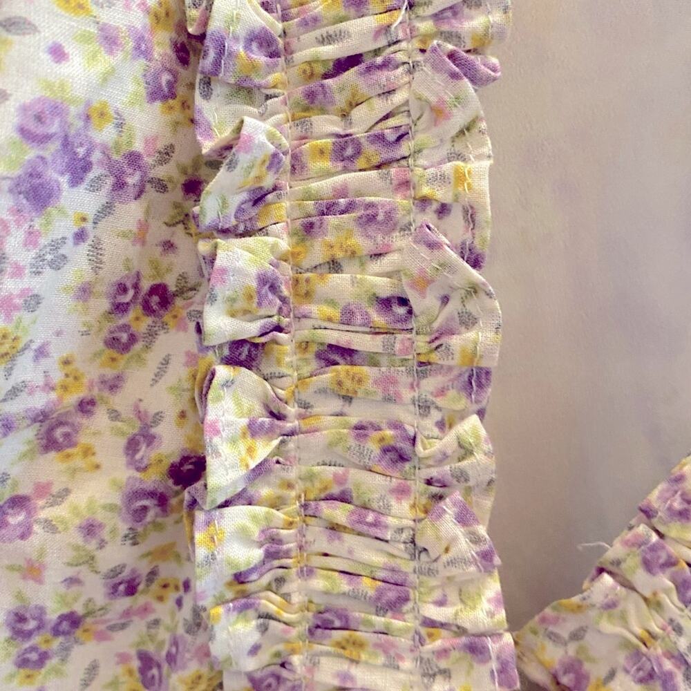 $278 LINI Melissa Cotton Dress Lavender Floral Small Bloomingdales LG EUC - Picture 9 of 12